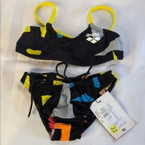 ARENA Bikini Bathing Suit Girls Two Piece Max Life Training Sz 22 (Age 4-5/6-7)